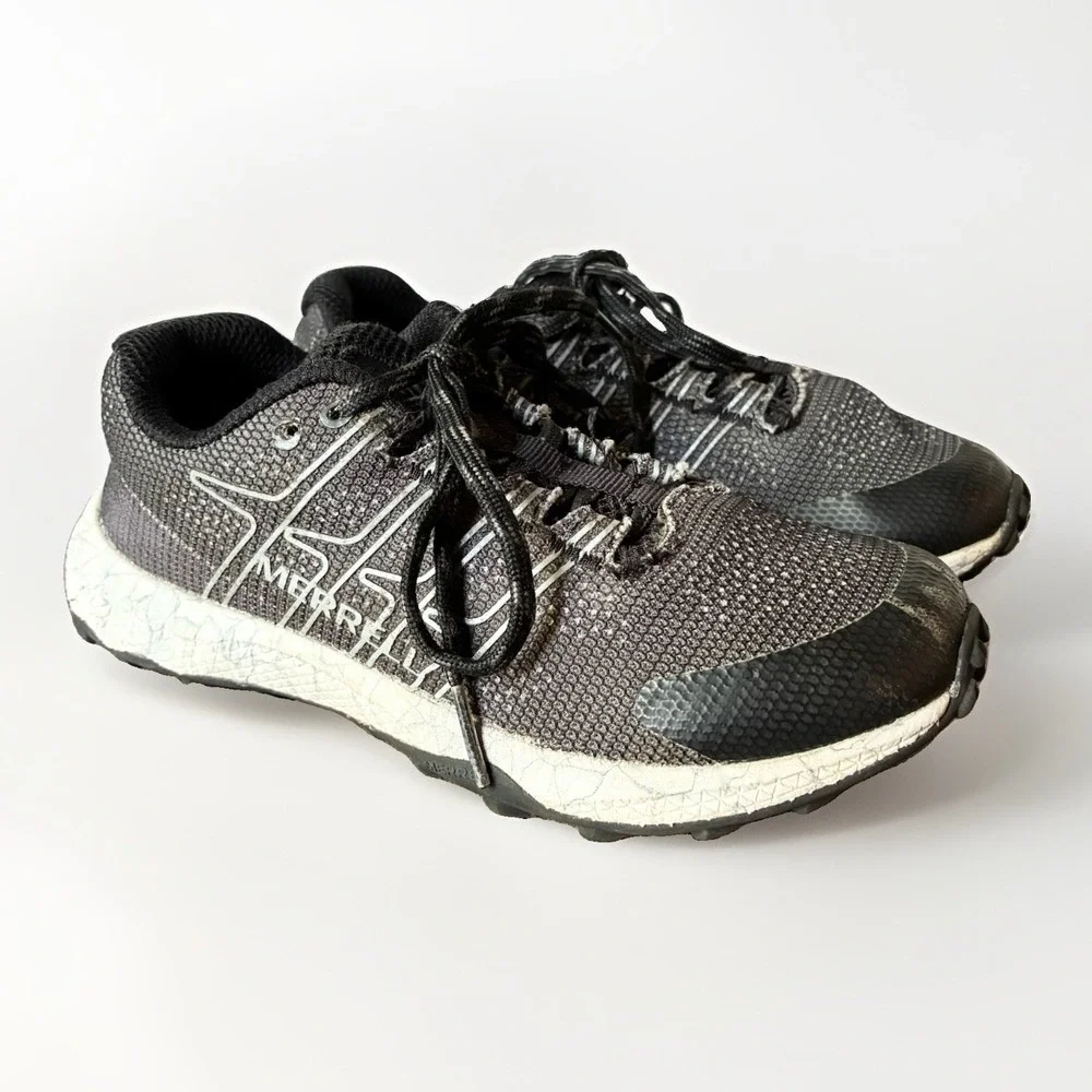 Merrell Moab Flight Hiking Trail Running Black Shoes Kids Boys Girls 12.5 12.5C